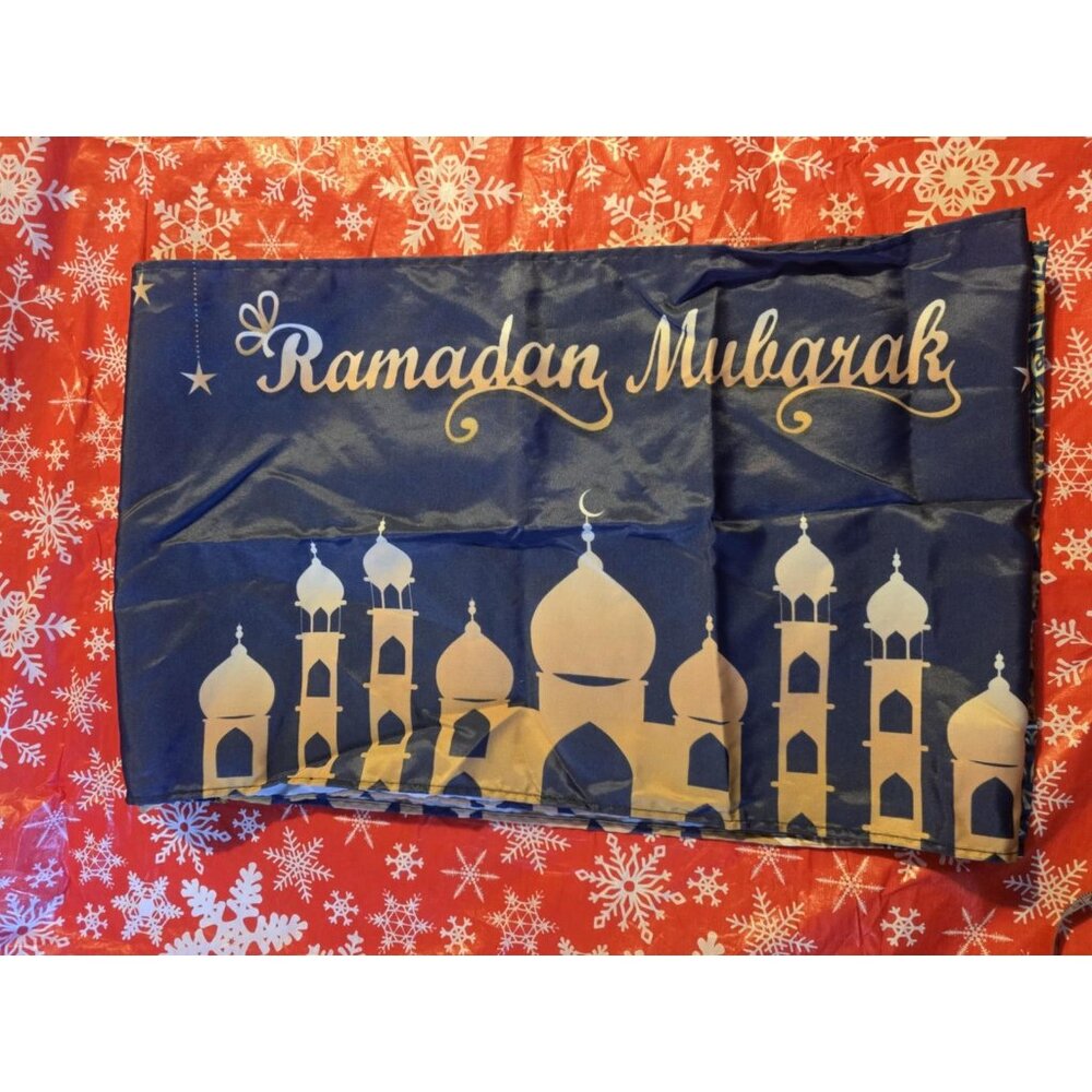 New Holiday Ramadan Table Runner Deep Blue Gold 14x 70’